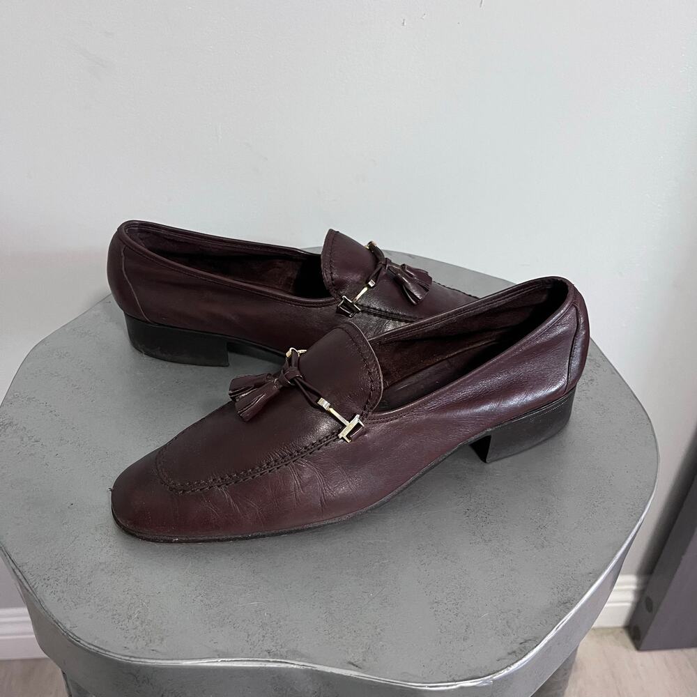 Vintage Bally Switzerland Nante Brown Leather Tassel Horsebit Loafers Men’s 9